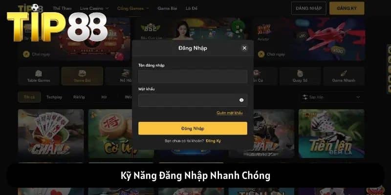 Kỹ Năng Đăng Nhập Nhanh Chóng